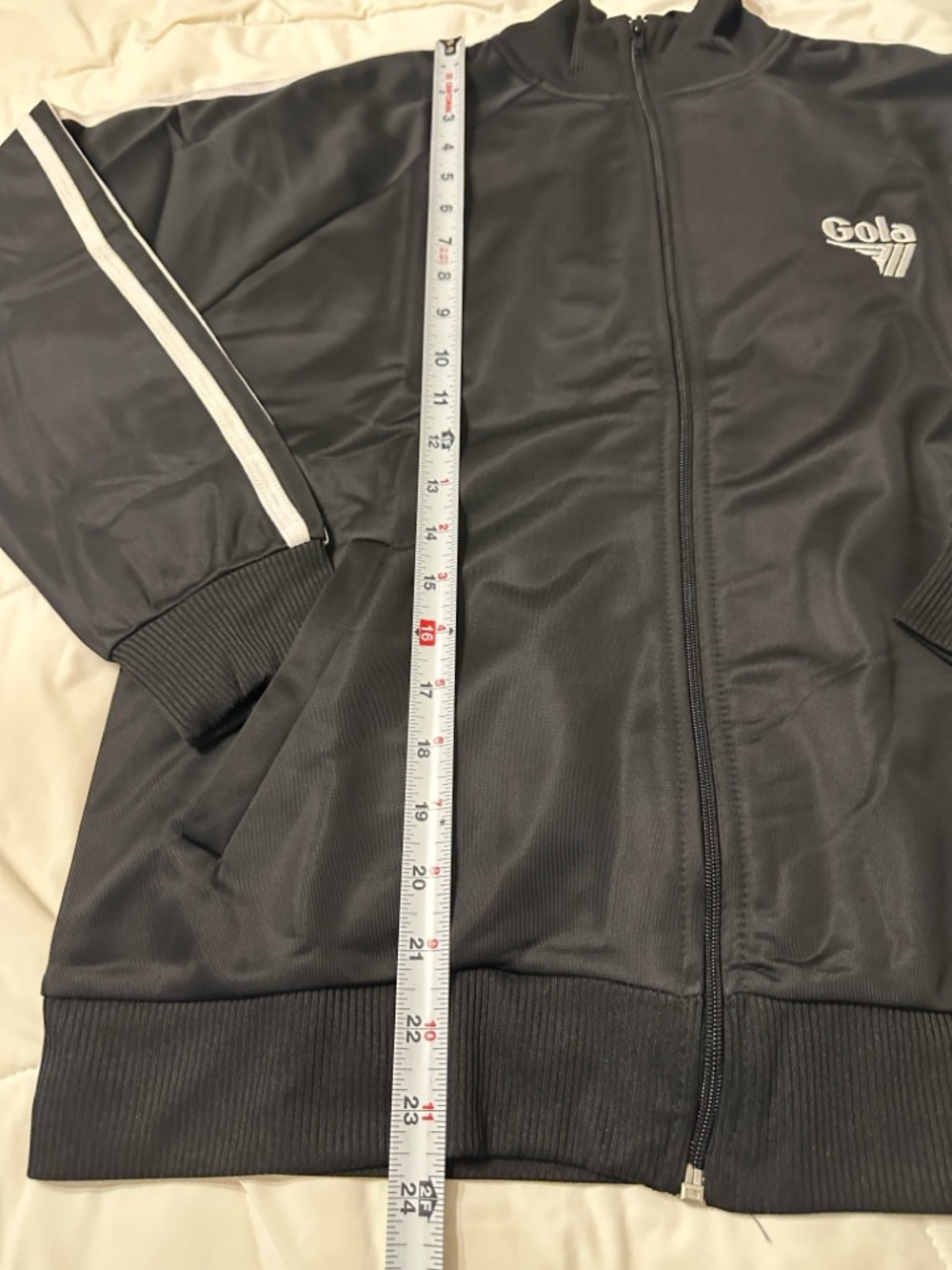 Gola Women's Black Track Jacket with White Stripe - NWT - Size L - Picture 10 of 11